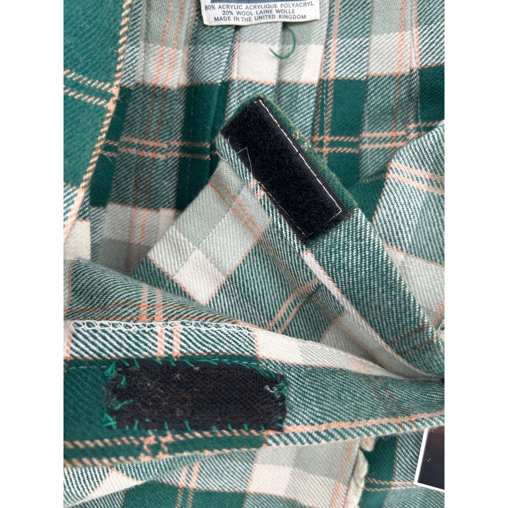 Borderglen Green Plaid Wool Blend Kilt Skirt Made in UK Buckle Wrap Midi NWT - Picture 8 of 14